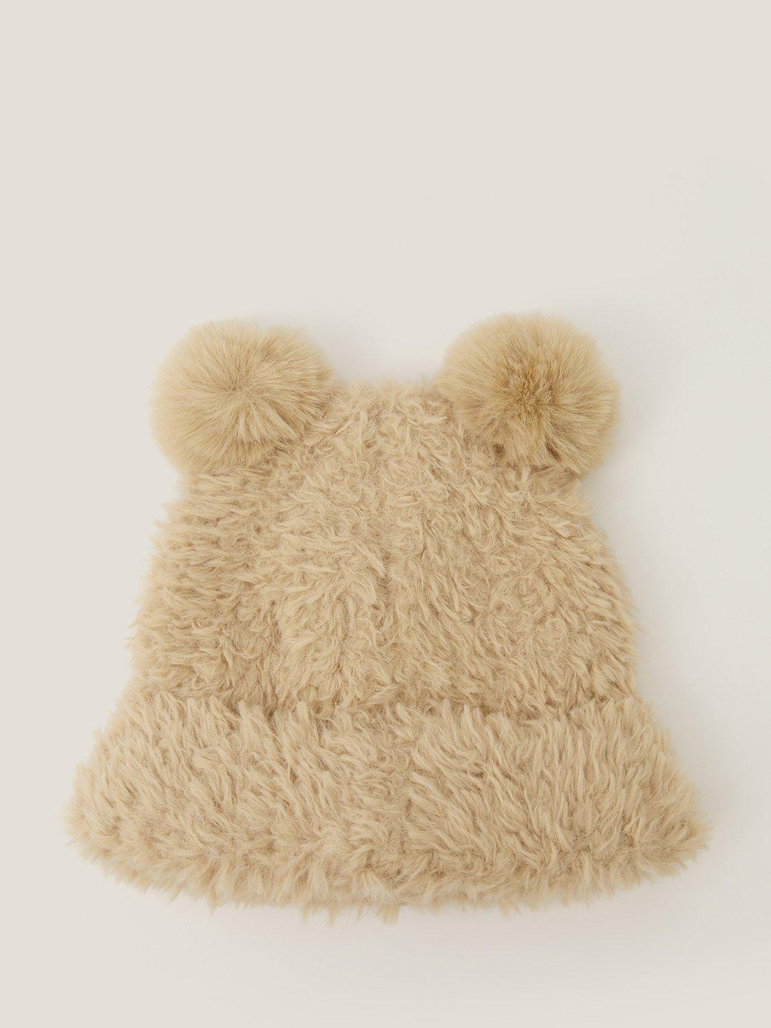 Product image 2 of 3, which shows Monsoon Kids' Teddy Beanie Hat, Brown, 3-6 years