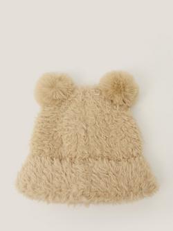 Monsoon Kids' Teddy Beanie Hat, Brown - view 2, Brown