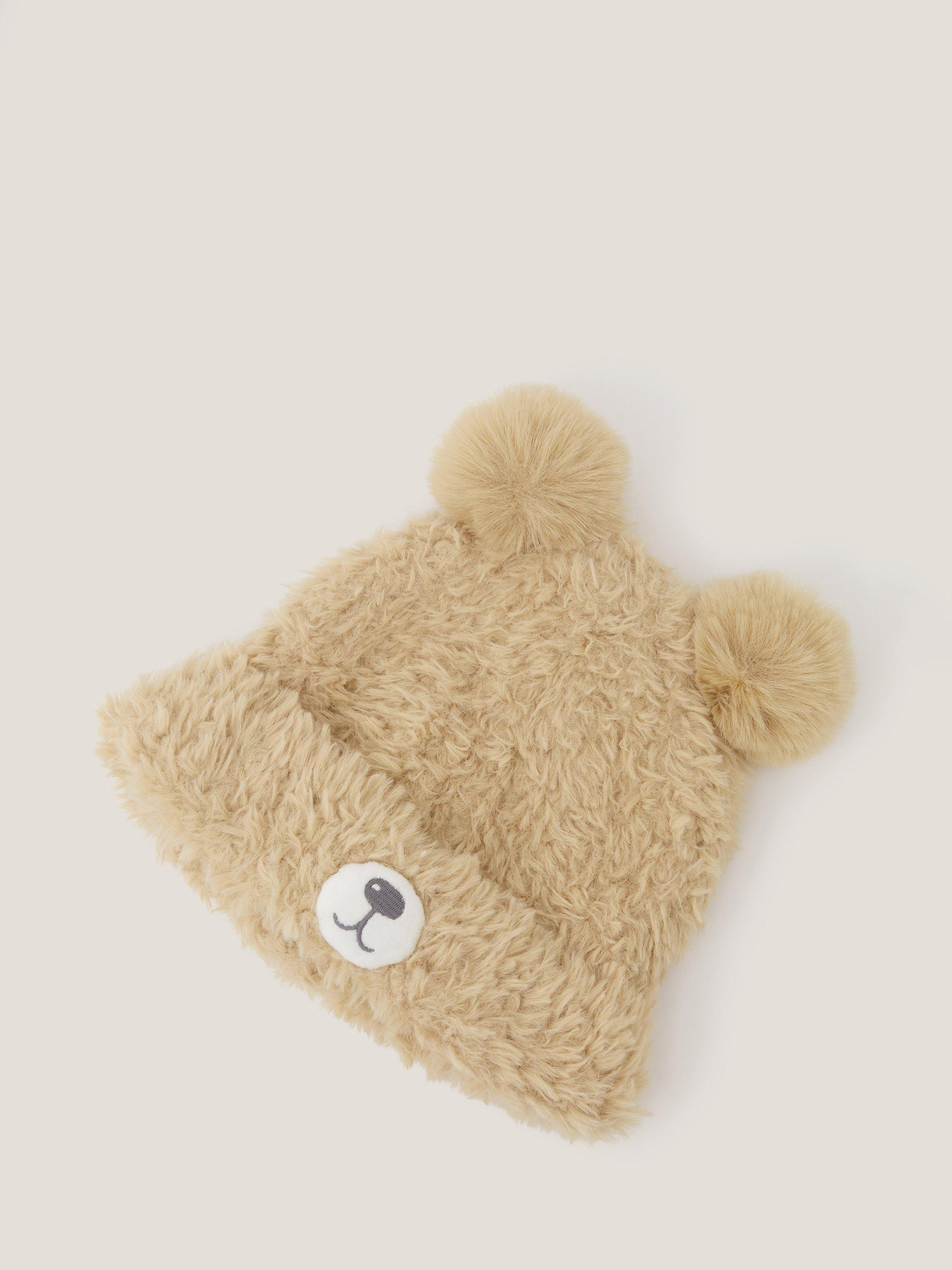 Product image 3 of 3, which shows Monsoon Kids' Teddy Beanie Hat, Brown, 3-6 years