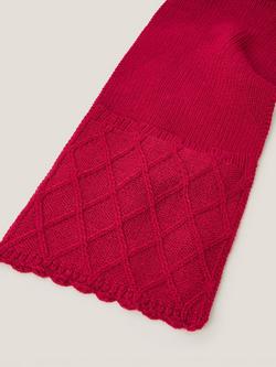 Monsoon Kids' Diamond Knit Scarf, Red - view 2, Red