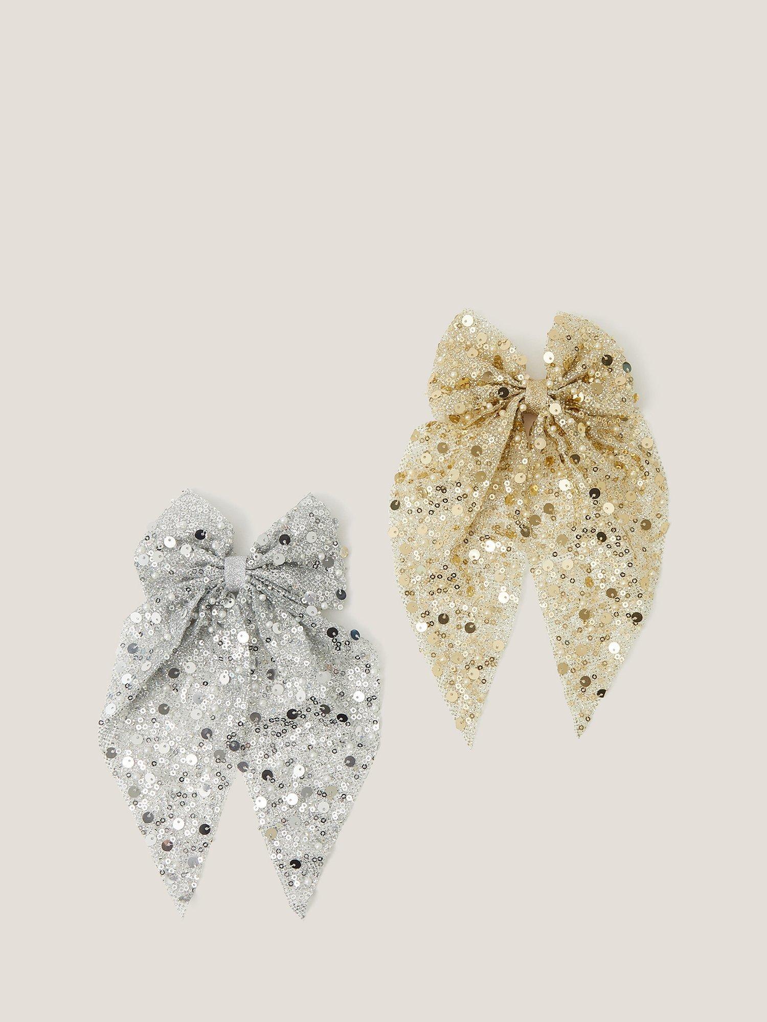 Product image 1 of 2, which shows Monsoon Sequin Bow Clips, Pack of 2, Multi, One Size