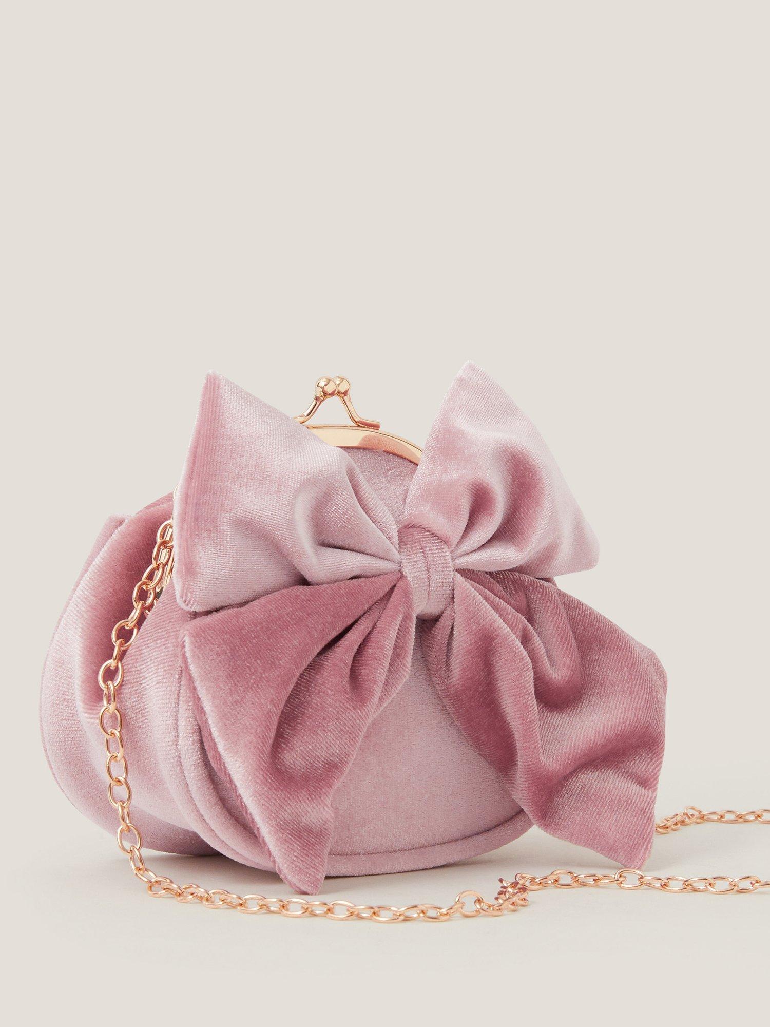 Product image 3 of 3, which shows Monsoon Kids' Mini Clip Bag, Pale Pink