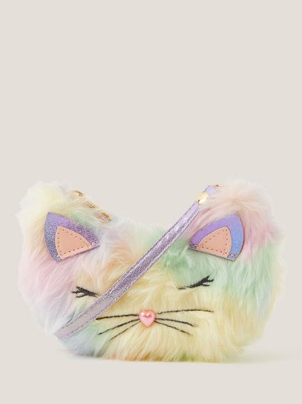 Monsoon Kids' Faux Fur Fluffy Cat Bag, Multi, Multi