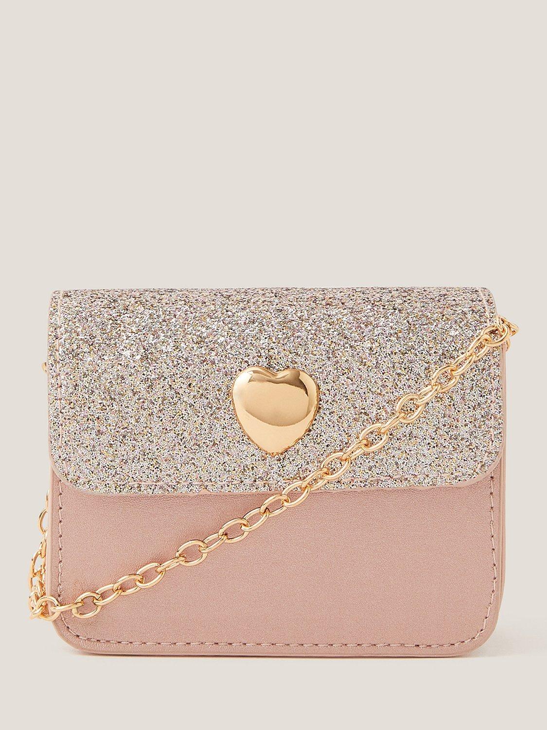Product image 1 of 11, which shows Monsoon Kids' Mini Glitter Bag, Pink