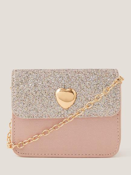 Monsoon Kids' Mini Glitter Bag, Pink, Pink