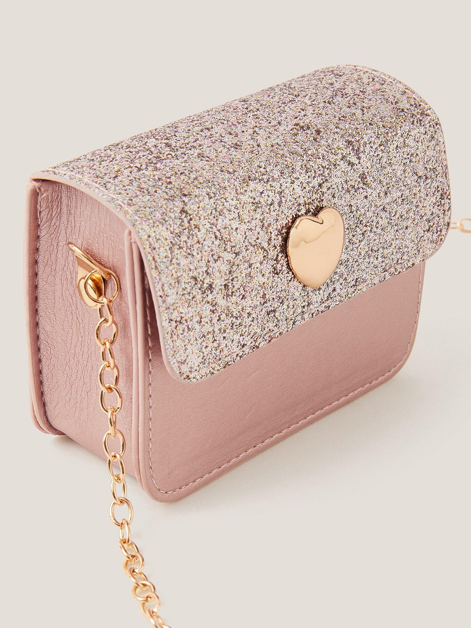 Product image 3 of 11, which shows Monsoon Kids' Mini Glitter Bag, Pink
