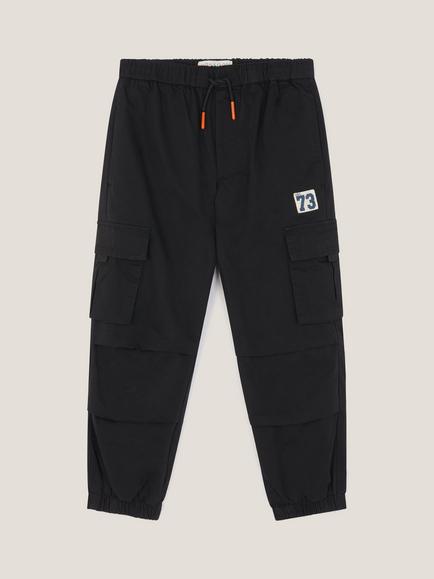 Monsoon Kids' Drawstring Cargo Trousers, Black, Black