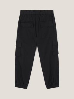 Monsoon Kids' Drawstring Cargo Trousers, Black - view 2, Black