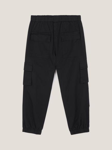 Monsoon Kids' Drawstring Cargo Trousers, Black - view 2, Black