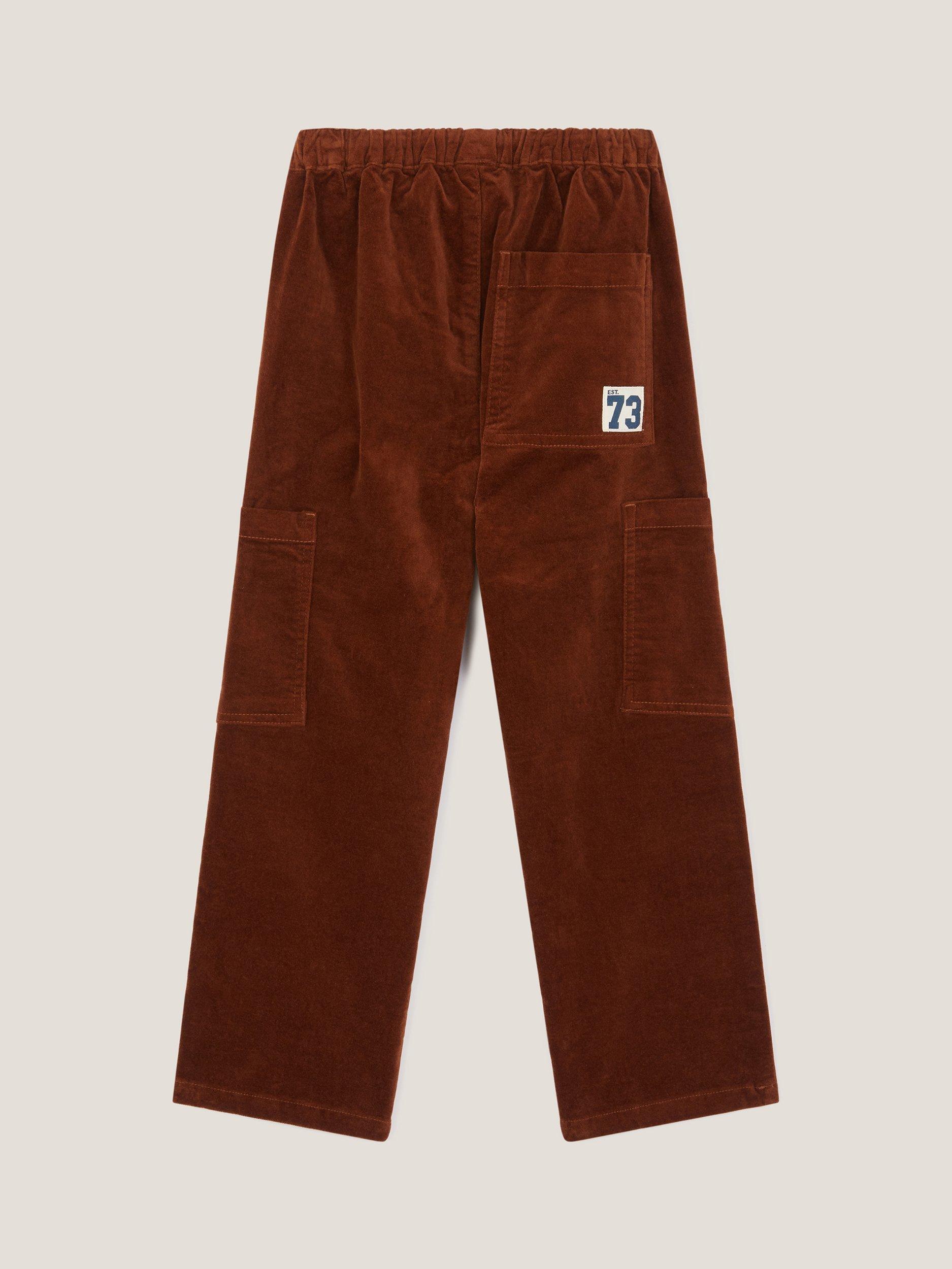 Product image 2 of 3, which shows Monsoon Kids' Uncut Cargo Trousers, Brown, 2-3 years