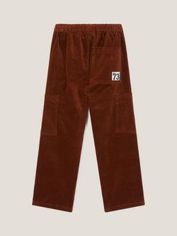 Monsoon Kids' Uncut Cargo Trousers, Brown - view 2, Brown