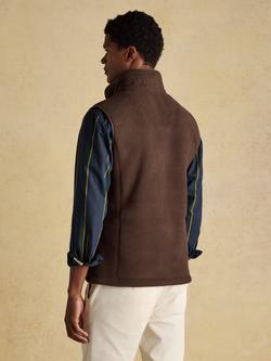 Joules Heritage Fleece Gilet, Brown - view 2, Brown