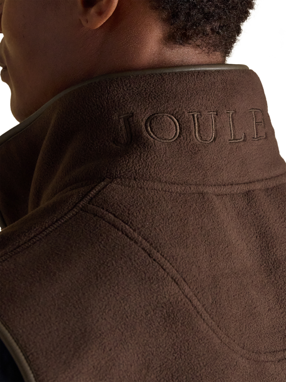Product image 4 of 9, which shows Joules Heritage Fleece Gilet, Brown, S Reg