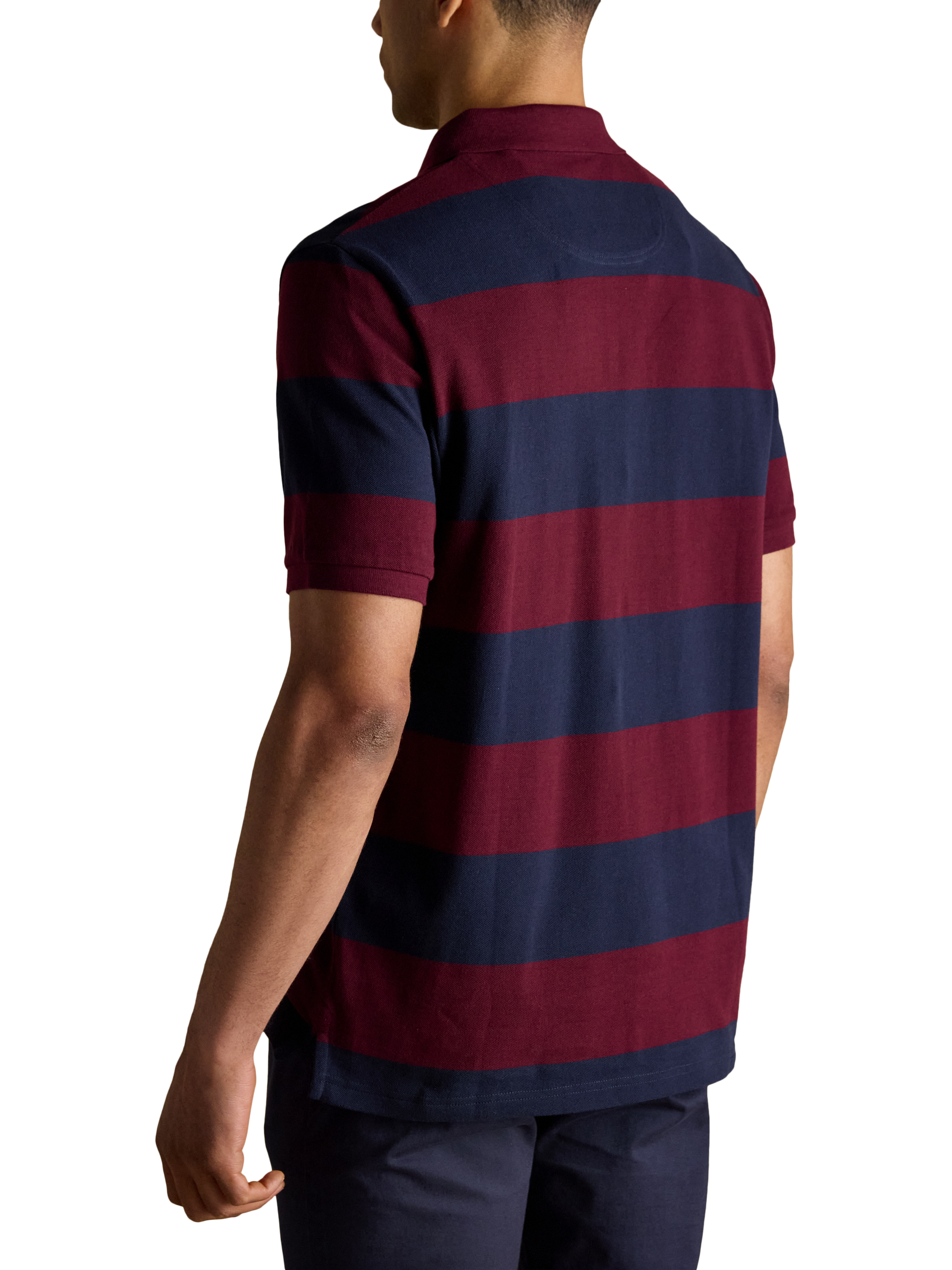 Product image 2 of 8, which shows Joules Striped Polo Shirt, Blue Mix, S Reg