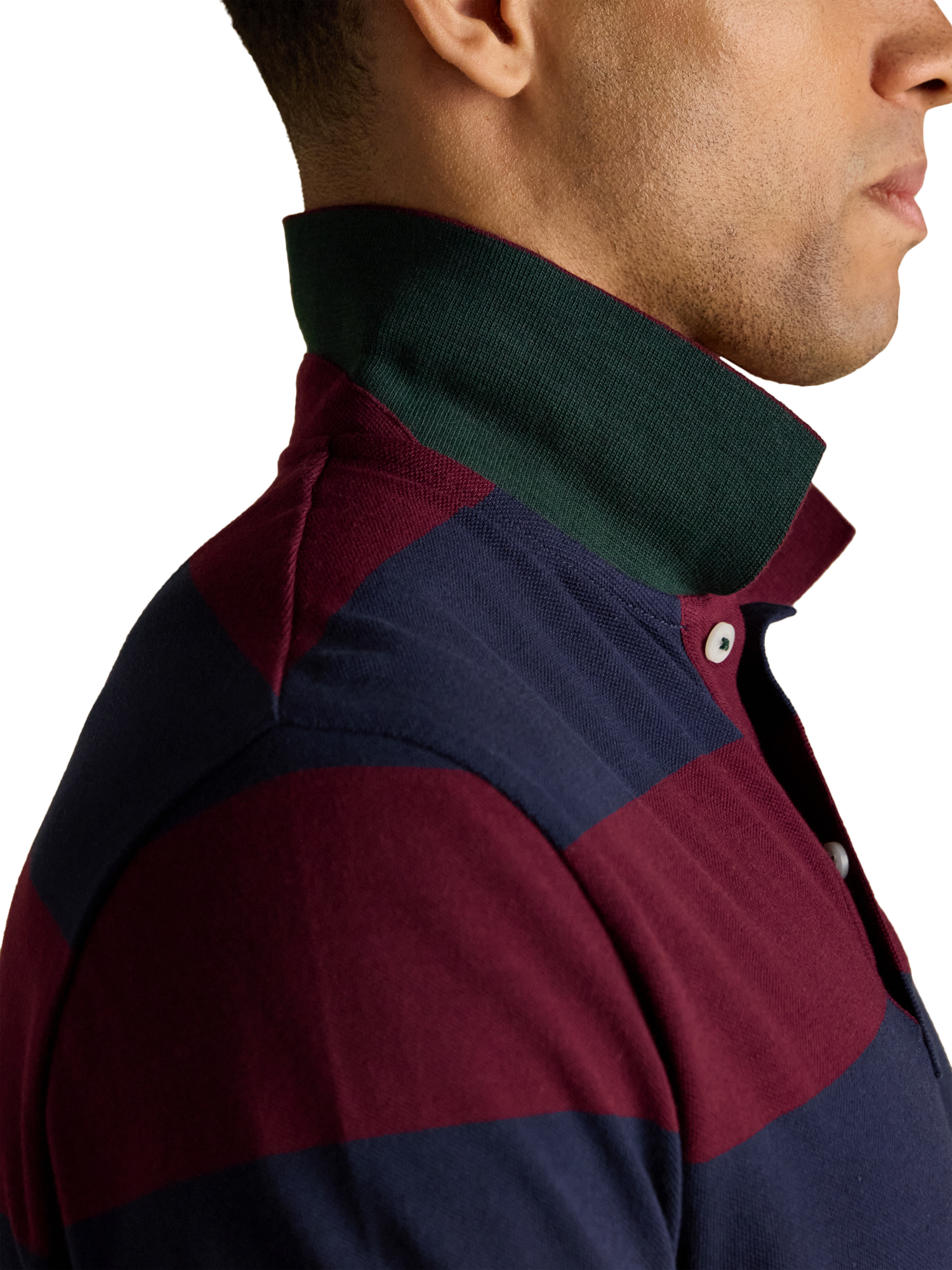 Product image 4 of 8, which shows Joules Striped Polo Shirt, Blue Mix, S Reg