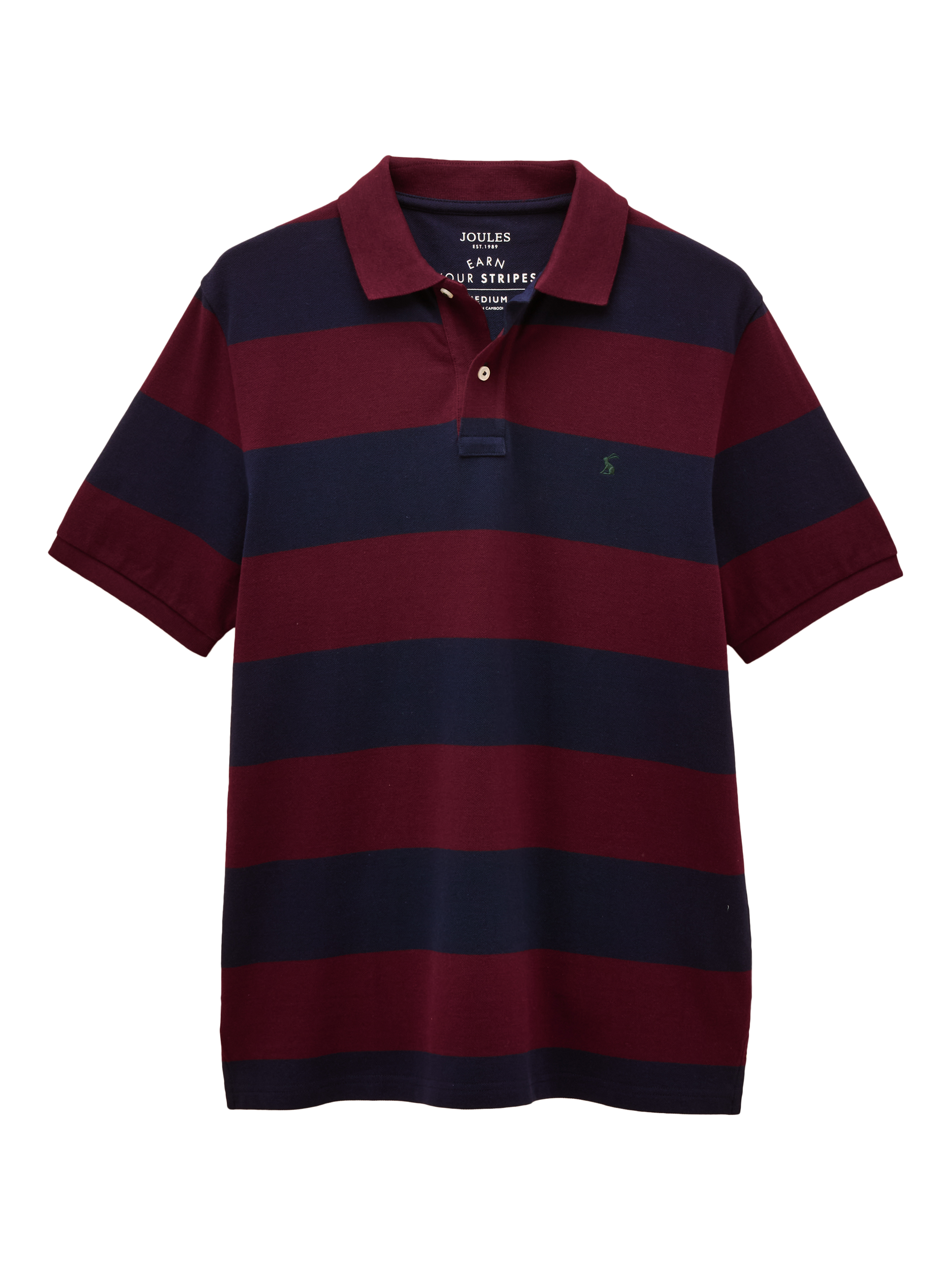 Product image 8 of 8, which shows Joules Striped Polo Shirt, Blue Mix, S Reg