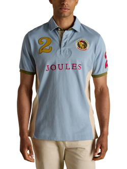 Joules Embellished Polo Shirt, Light Blue, Light Blue