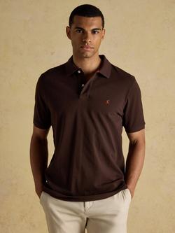 Joules Cotton Regular Fit Short Sleeve Polo Shirt, Brown, Brown