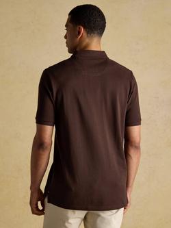 Joules Cotton Regular Fit Short Sleeve Polo Shirt, Brown - view 2, Brown