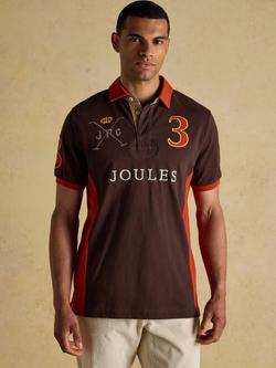 Joules Cotton Polo Shirt, Brown Mix, Brown Mix