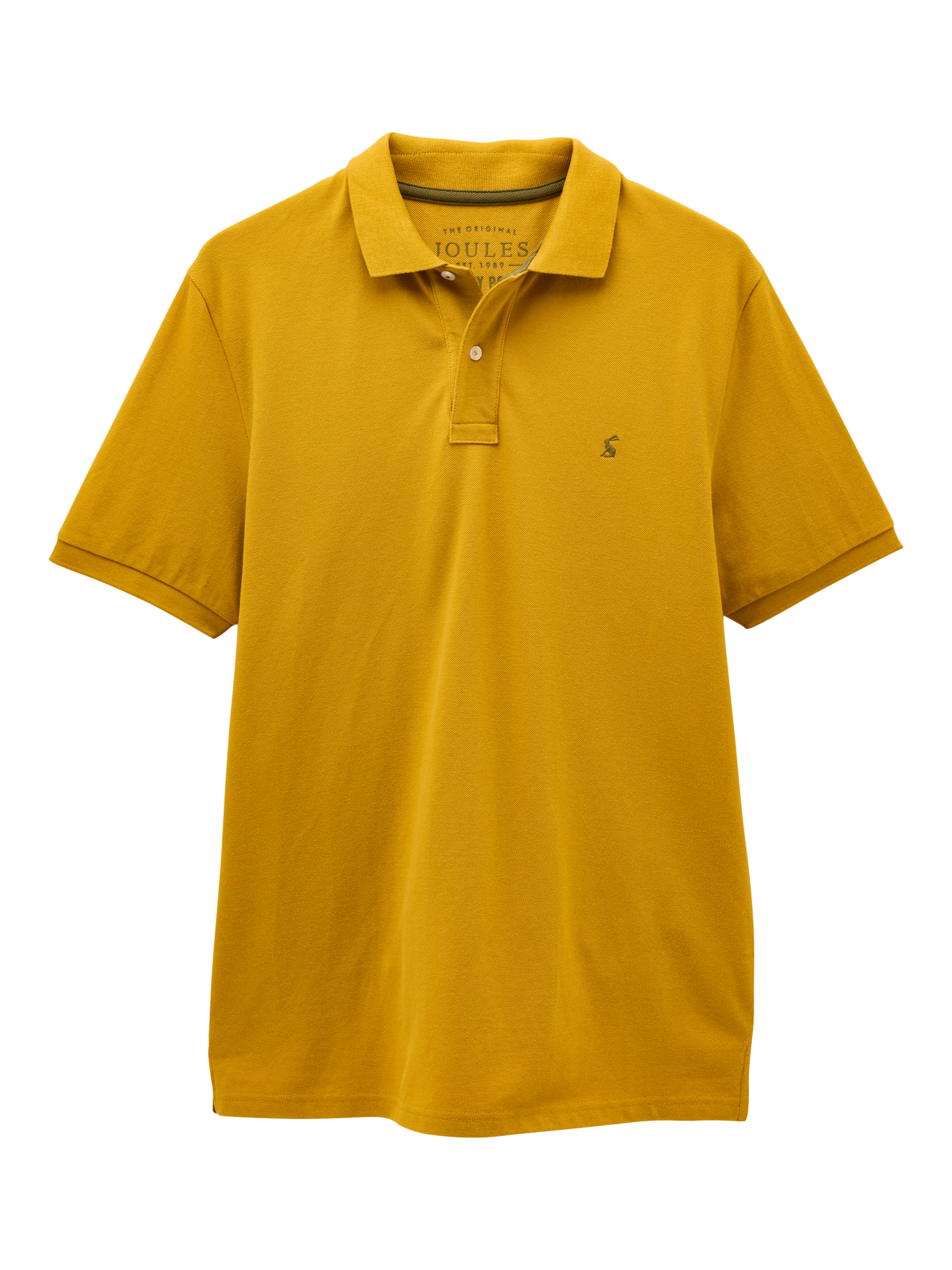 Product image 6 of 6, which shows Joules Cotton Polo Shirt, Dark Yellow, S Reg