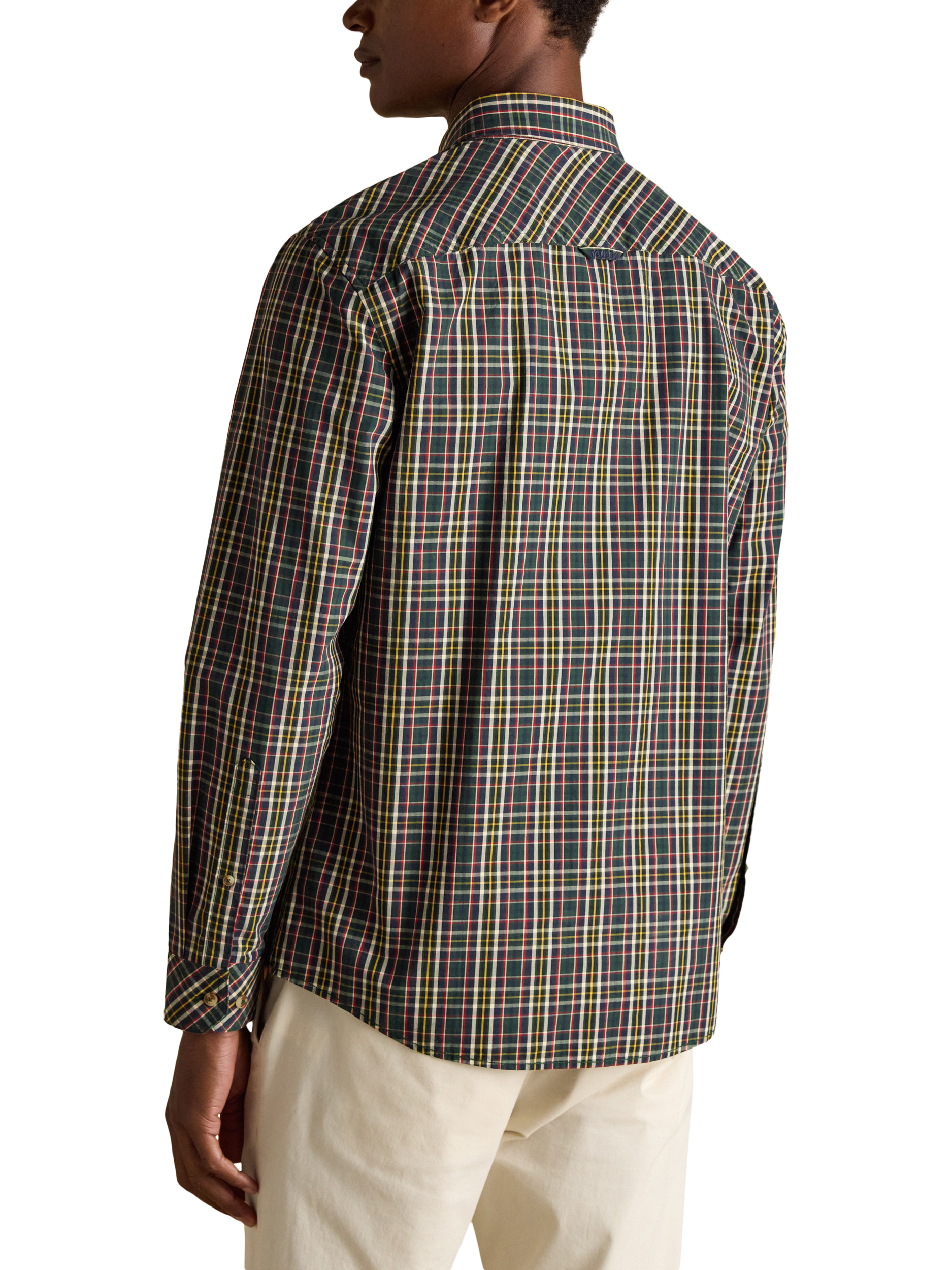 Product image 2 of 10, which shows Joules Check Poplin Shirt, Green, S