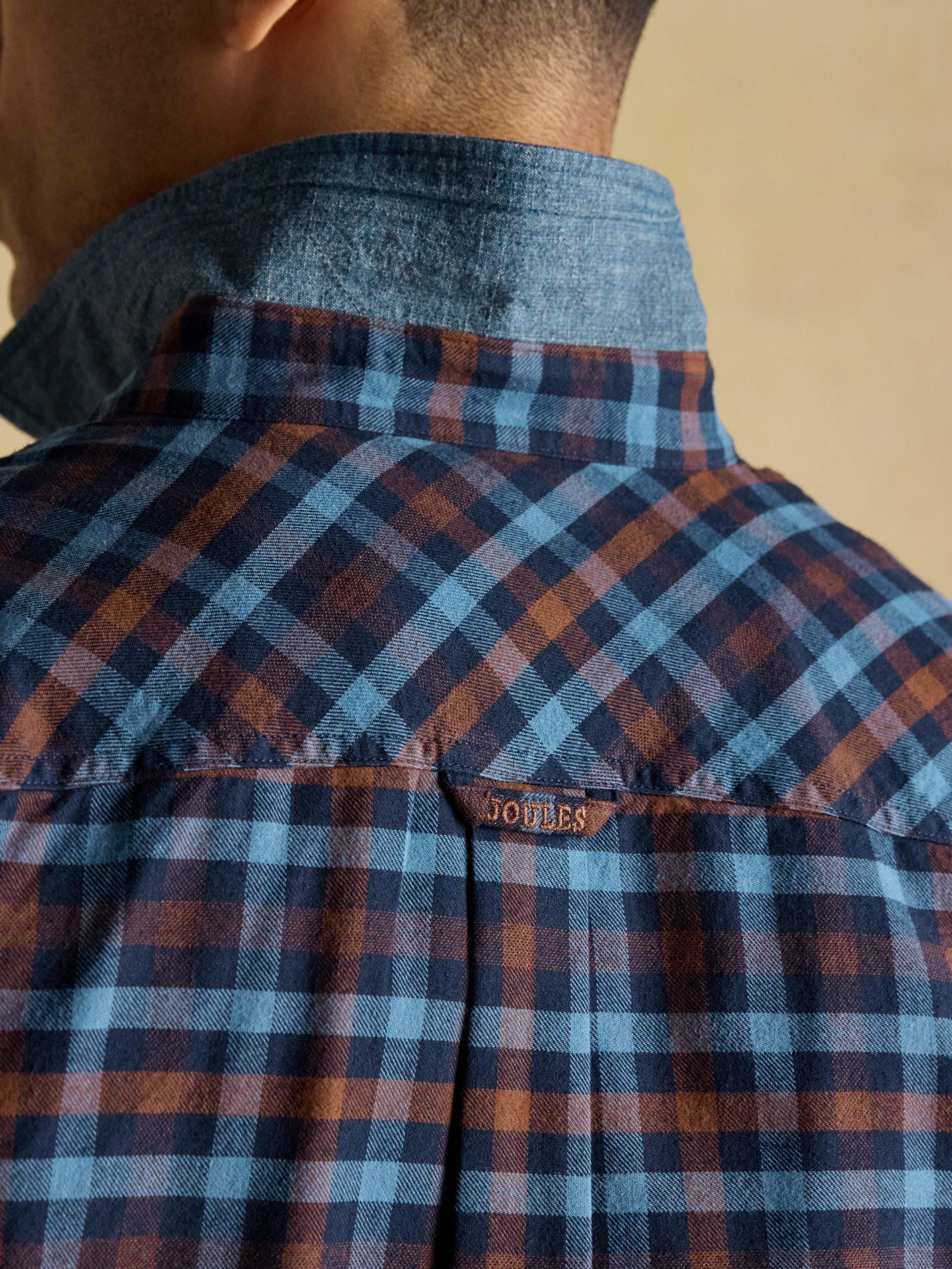 Product image 6 of 7, which shows Joules Flannel Shirt, Brown Mix, S