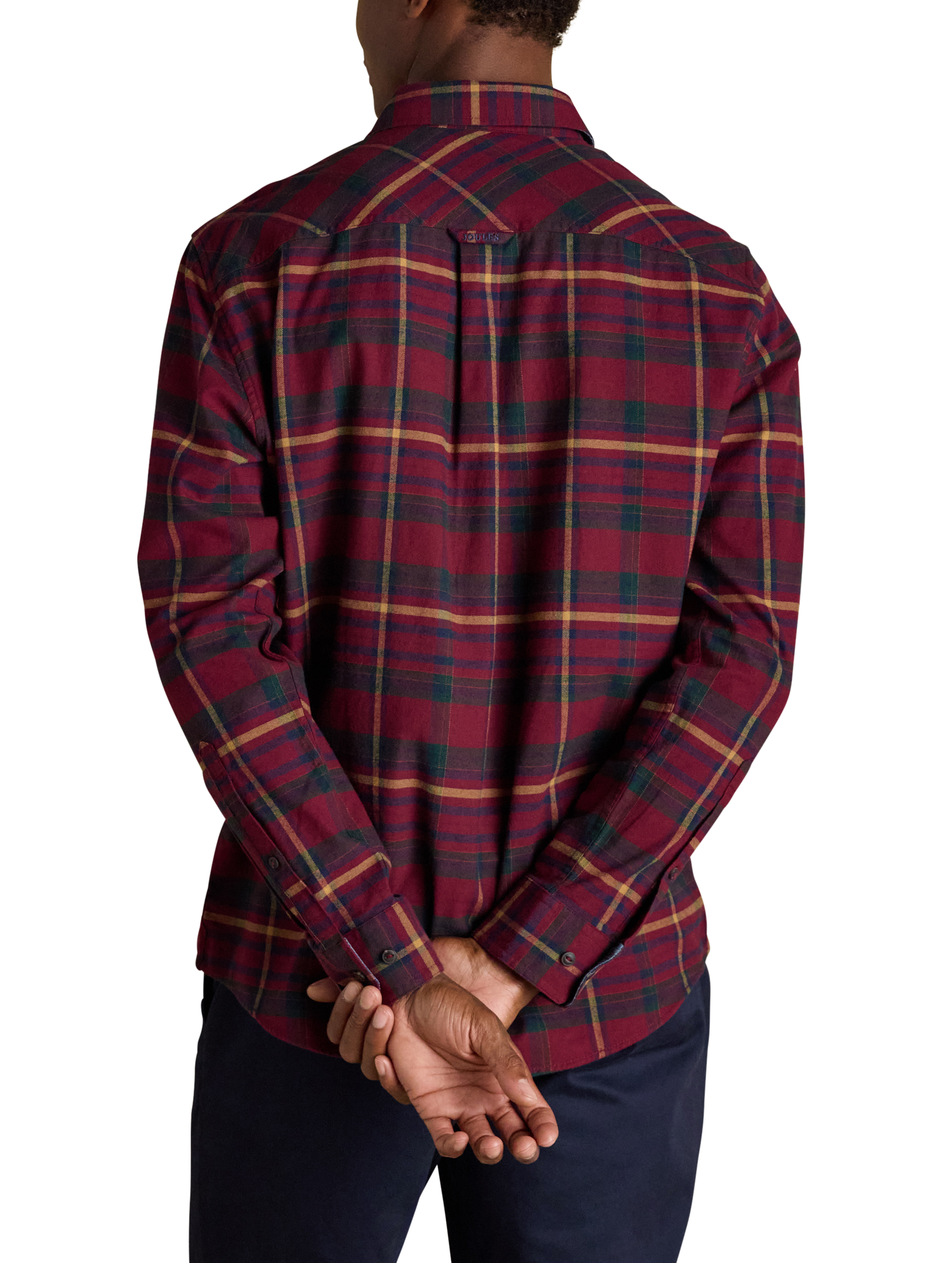 Product image 2 of 10, which shows Joules Flannel Shirt, Burgandy, S