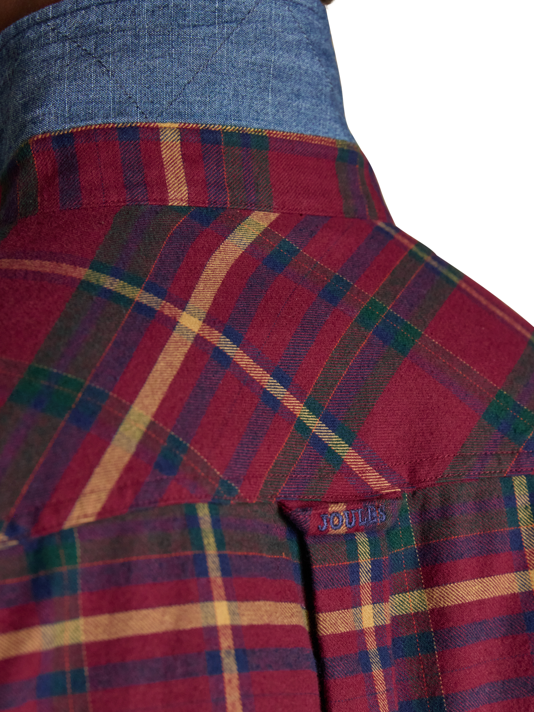 Product image 4 of 10, which shows Joules Flannel Shirt, Burgandy, S