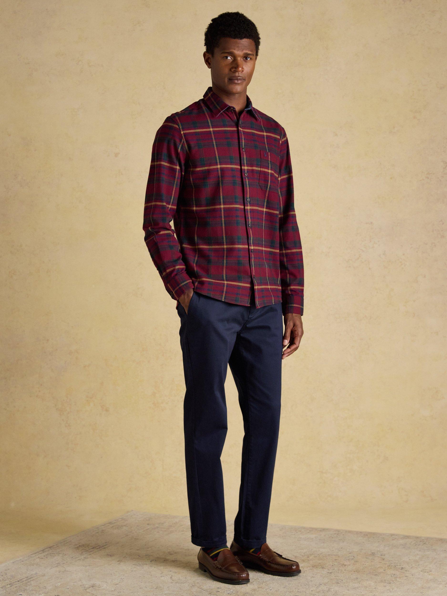 Product image 7 of 10, which shows Joules Flannel Shirt, Burgandy, S