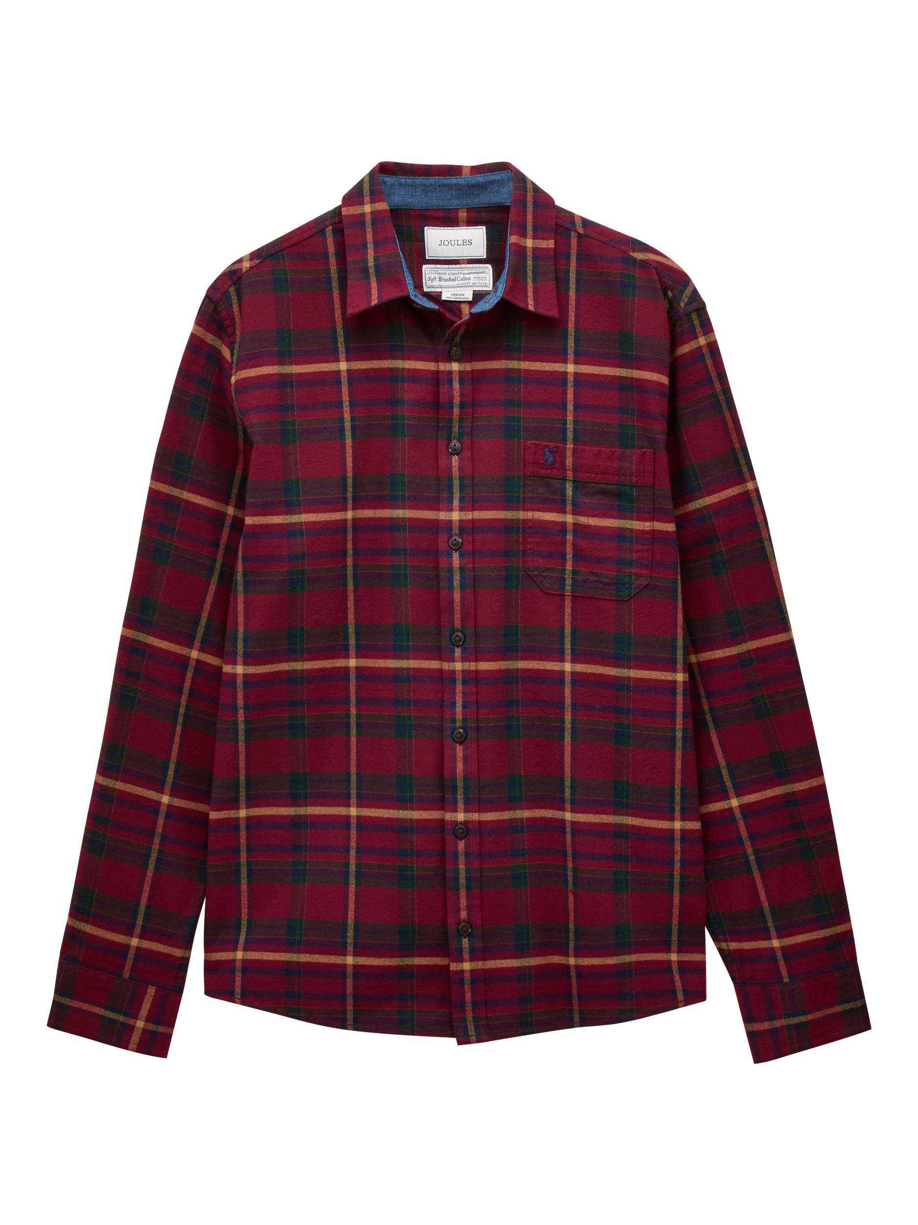 Product image 8 of 10, which shows Joules Flannel Shirt, Burgandy, S