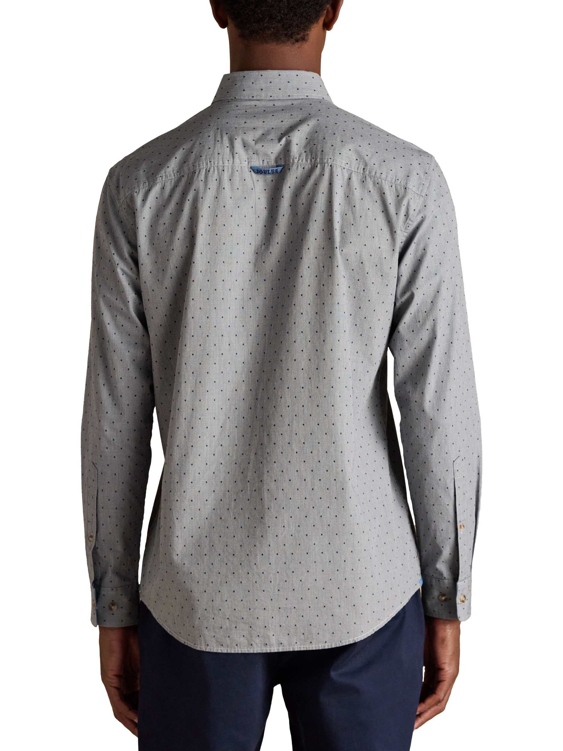 Product image 2 of 10, which shows Joules Textured Dobby Shirt, Blue, S