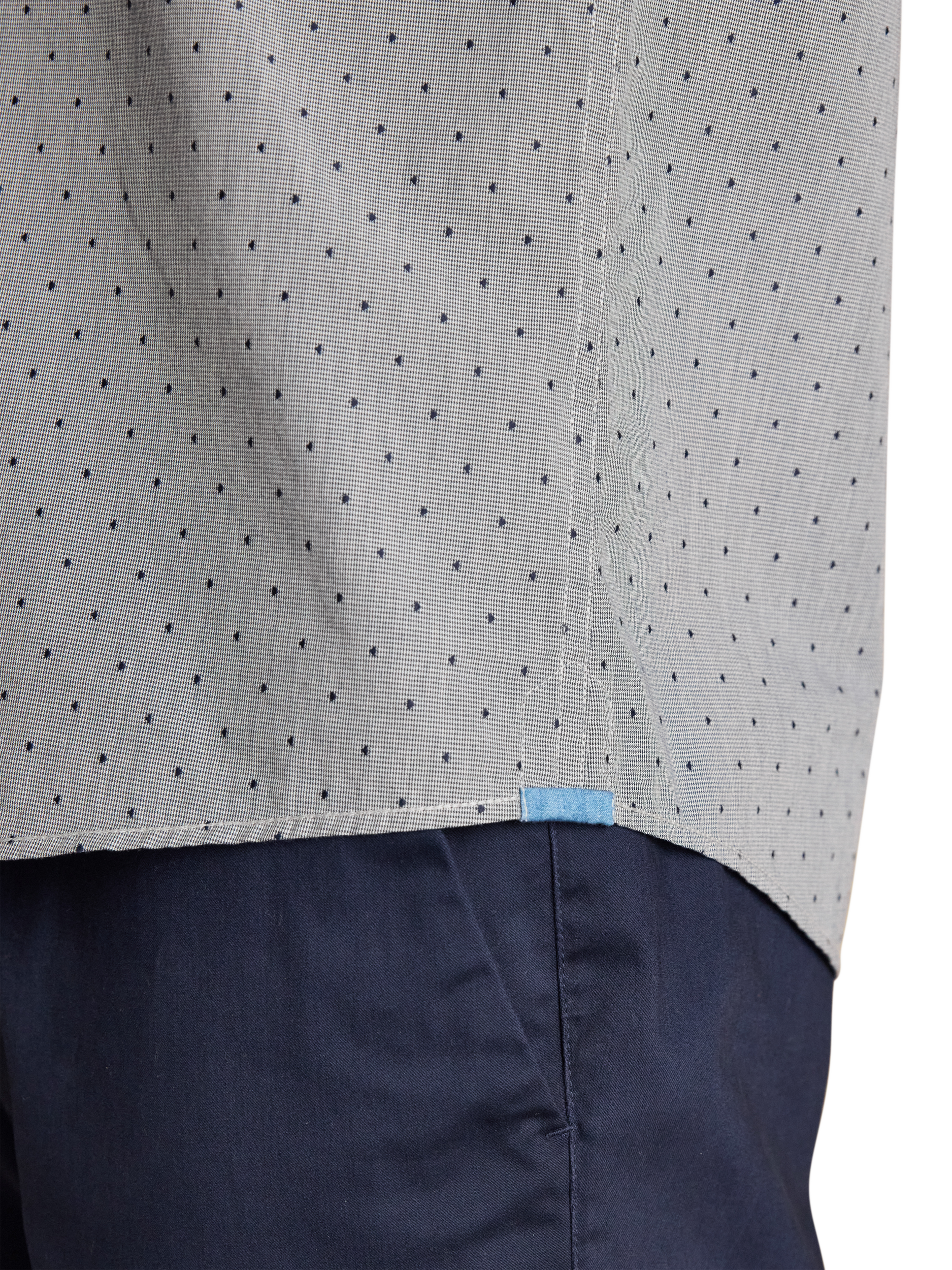 Product image 3 of 10, which shows Joules Textured Dobby Shirt, Blue, S