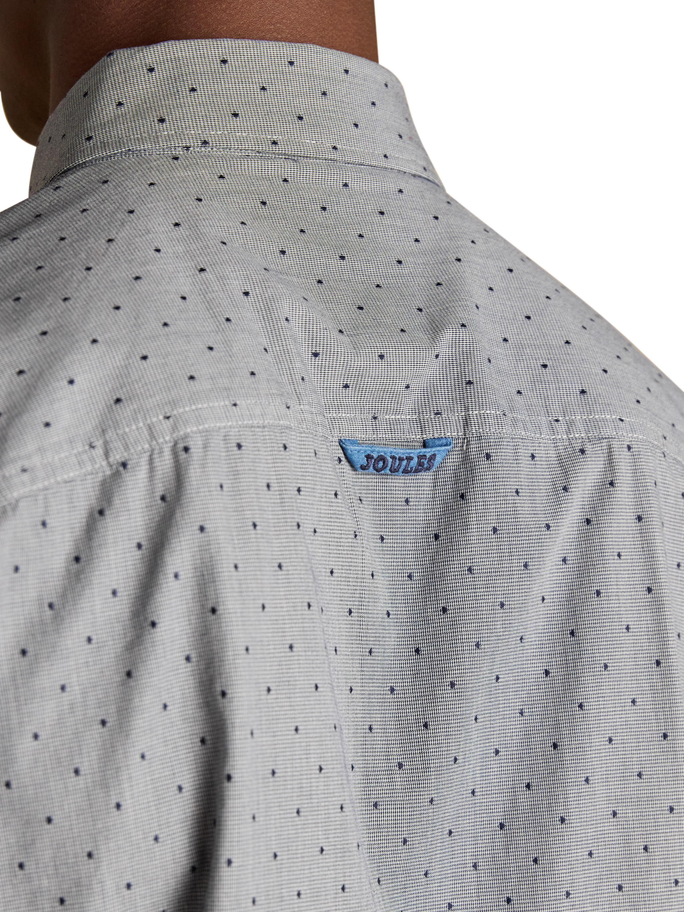 Product image 6 of 10, which shows Joules Textured Dobby Shirt, Blue, S