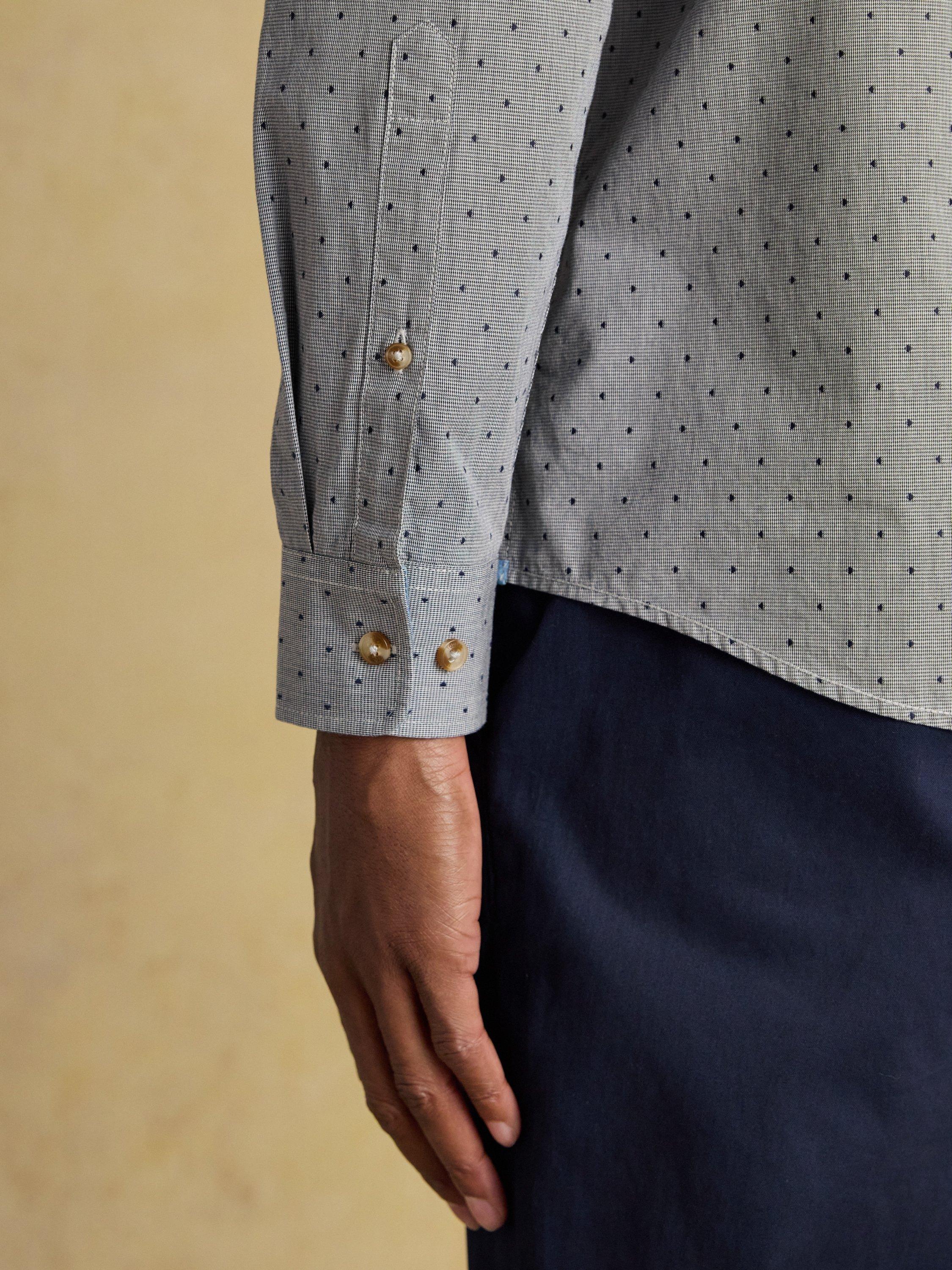 Product image 9 of 10, which shows Joules Textured Dobby Shirt, Blue, S