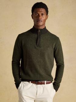 Joules Wool Blend Quarter-Zip Jumper, Dark Green, Dark Green