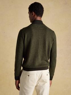 Joules Wool Blend Quarter-Zip Jumper, Dark Green - view 2, Dark Green