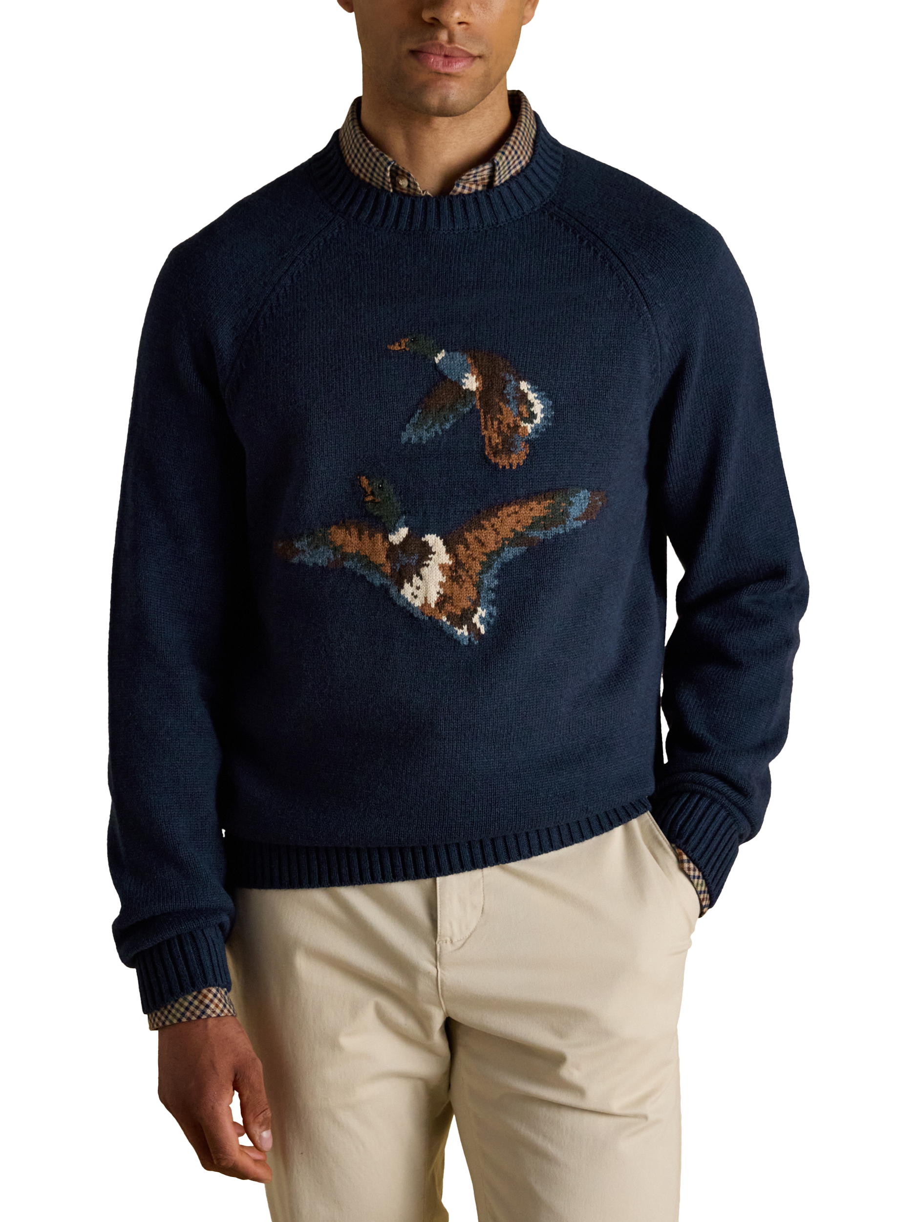 Product image 1 of 7, which shows Joules Crew Neck Jumper, Blue, S Reg
