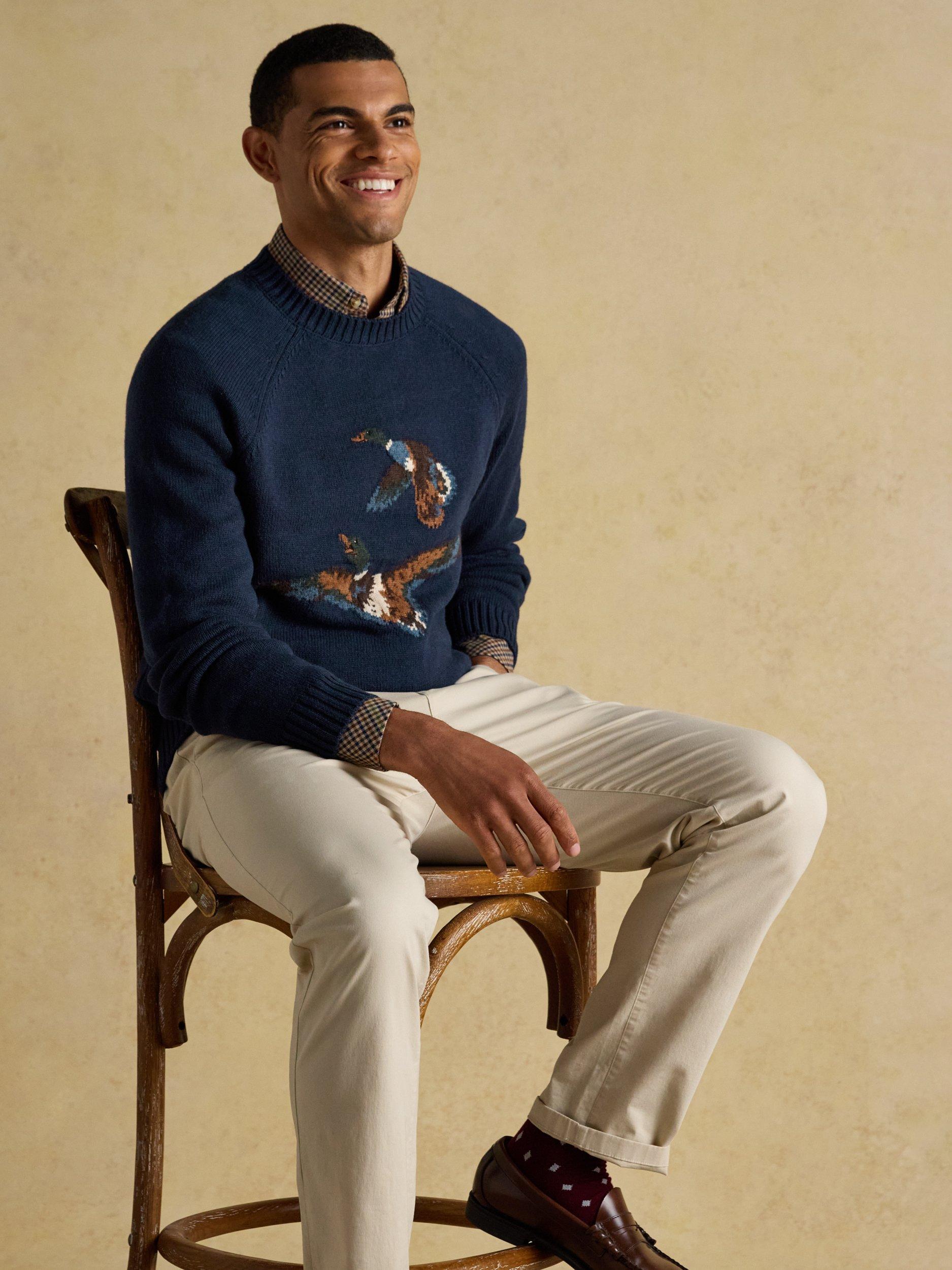 Product image 3 of 7, which shows Joules Crew Neck Jumper, Blue, S Reg