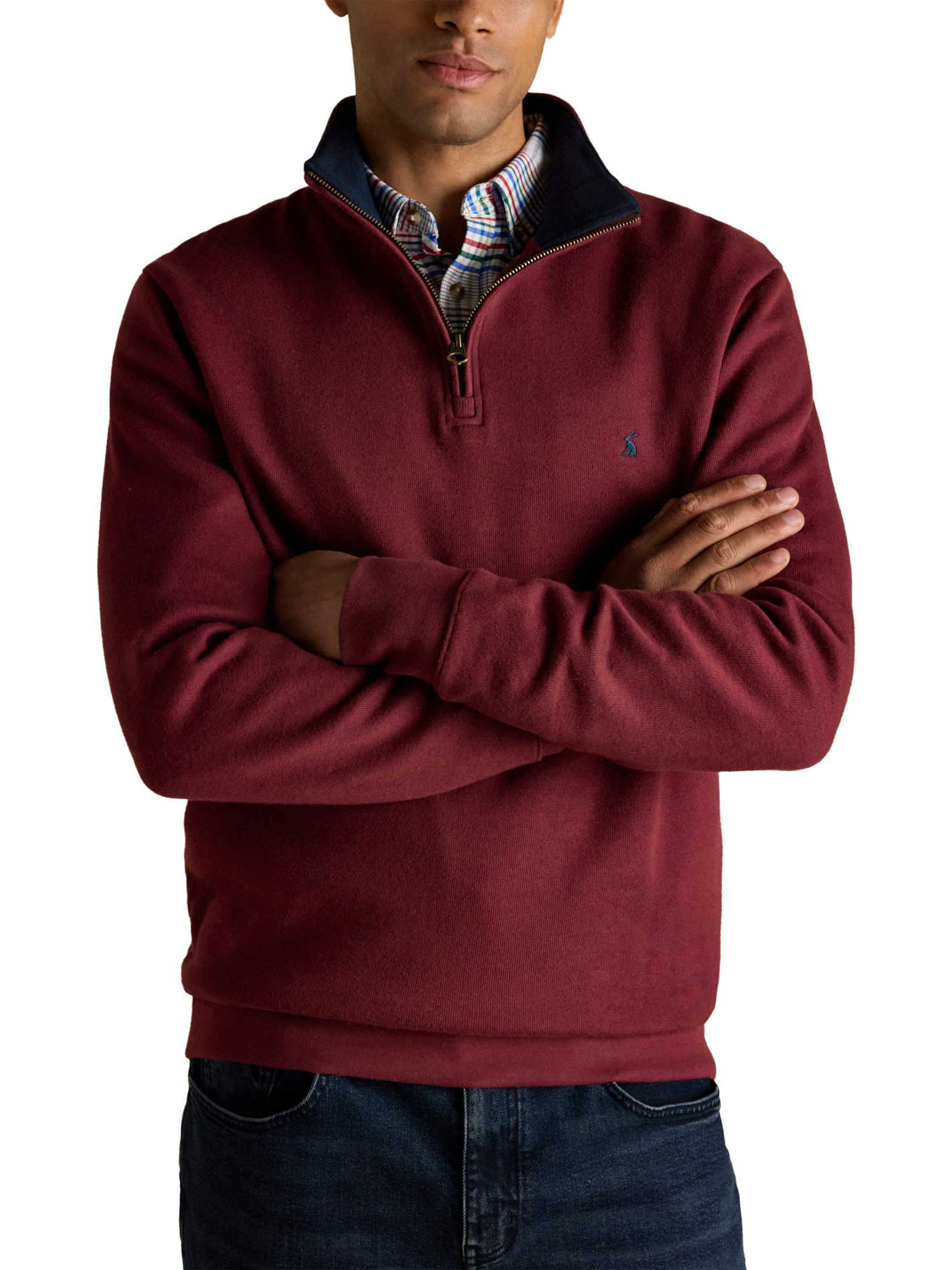 Product image 1 of 8, which shows Joules Ribbed Sweatshirt, Burgandy, S Reg
