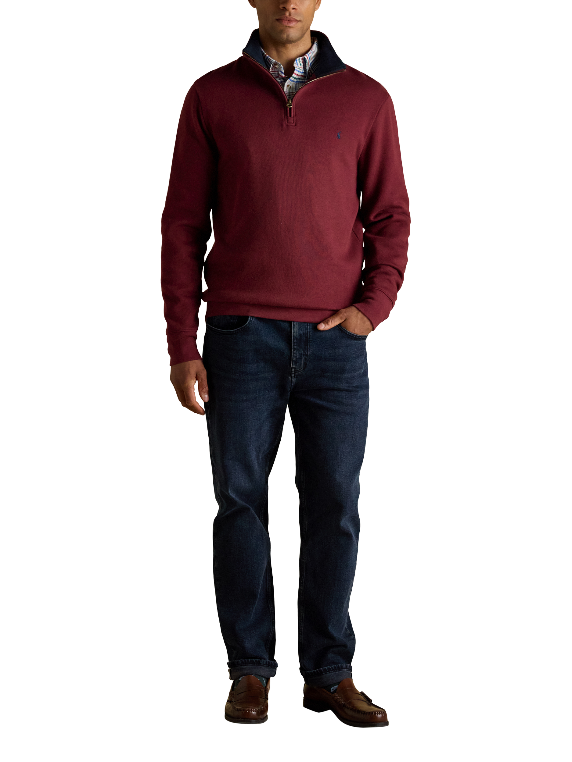 Product image 3 of 8, which shows Joules Ribbed Sweatshirt, Burgandy, S Reg