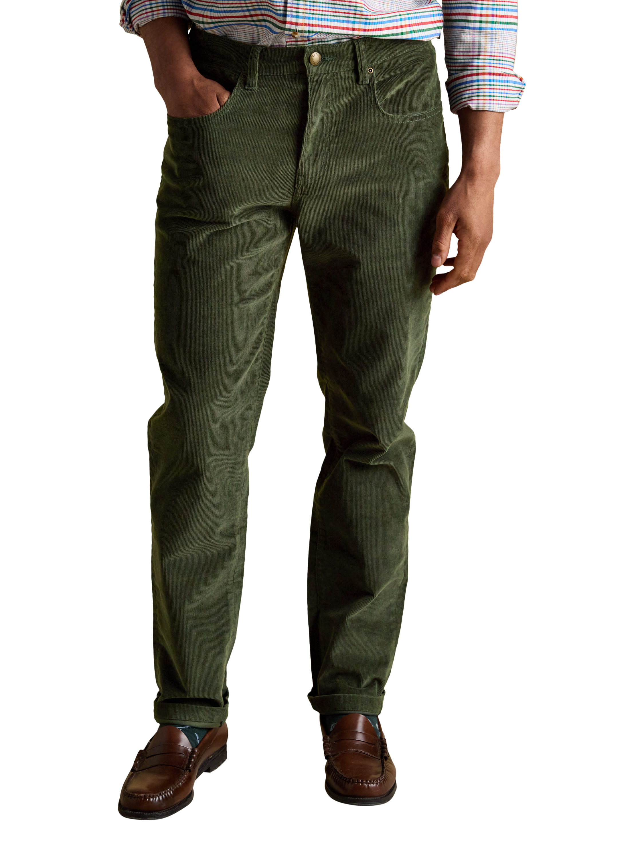 Product image 1 of 6, which shows Joules Cord Trousers, Green, 32S