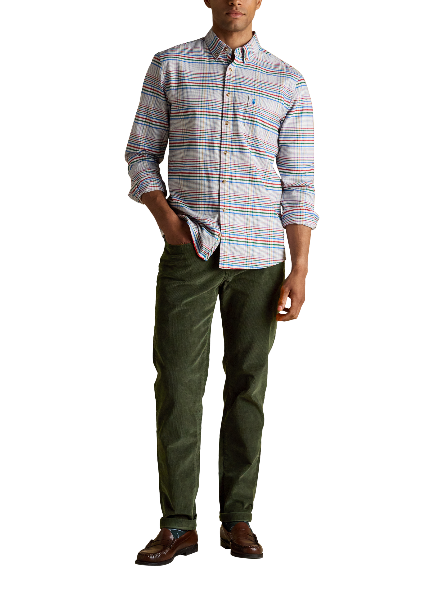 Product image 5 of 6, which shows Joules Cord Trousers, Green, 32S