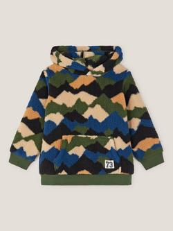 Monsoon Kids' Camo Fleece Hoodie, Green, Green