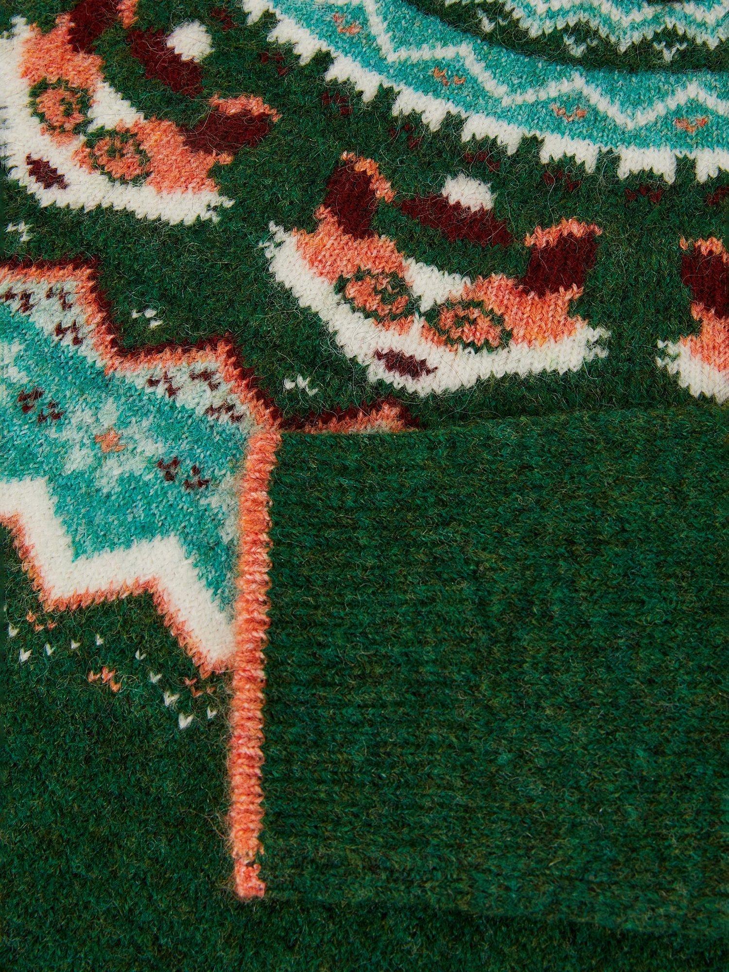 Product image 3 of 3, which shows Monsoon Kids' Fox Fair Isle Jumper, Green, 5-6 years