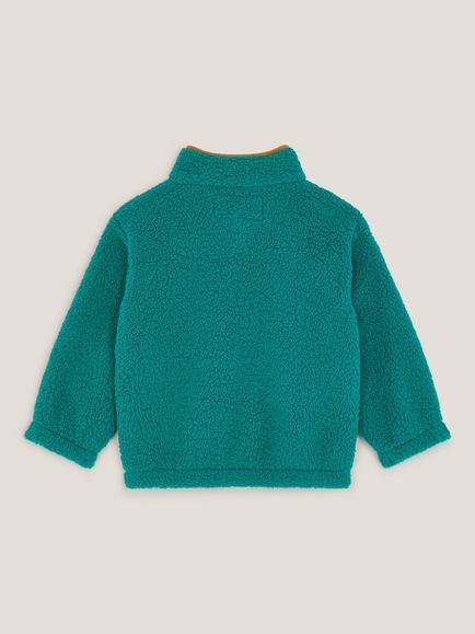Monsoon Kids' Snow Zip Fleece Sweatshirt, Green - view 2, Green