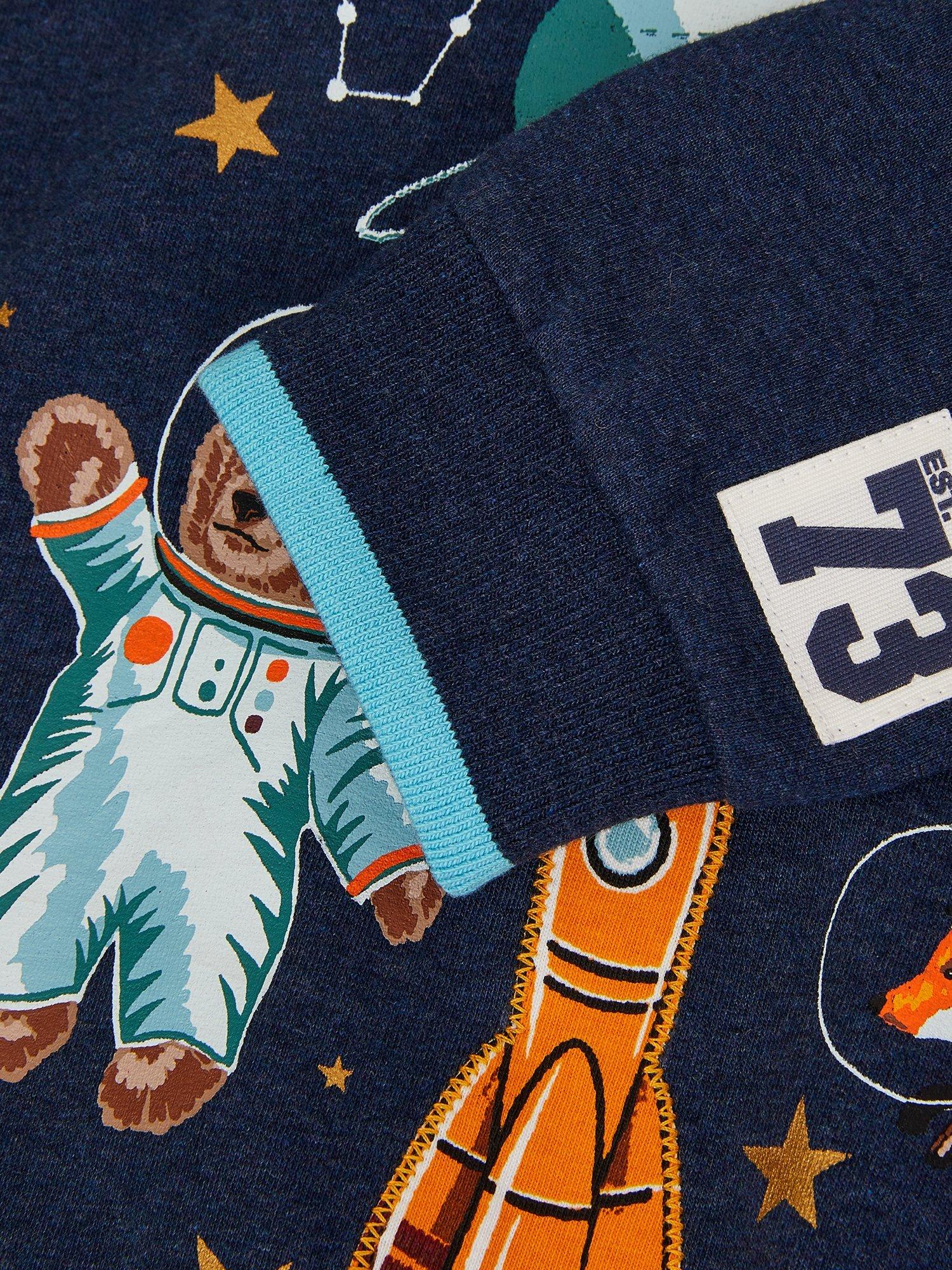 Product image 3 of 3, which shows Monsoon Kids' Space Hoodie, Navy, 7-8 years
