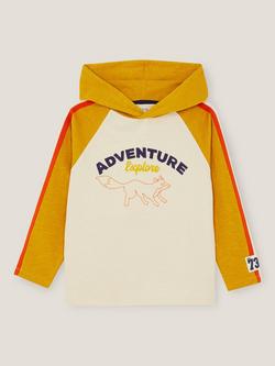 Monsoon Kids' Cotton Adventure Hooded Top, Cream, Cream
