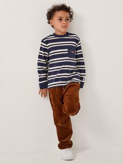 Monsoon Kids' Cotton Striped Fox Top, Blue, Blue