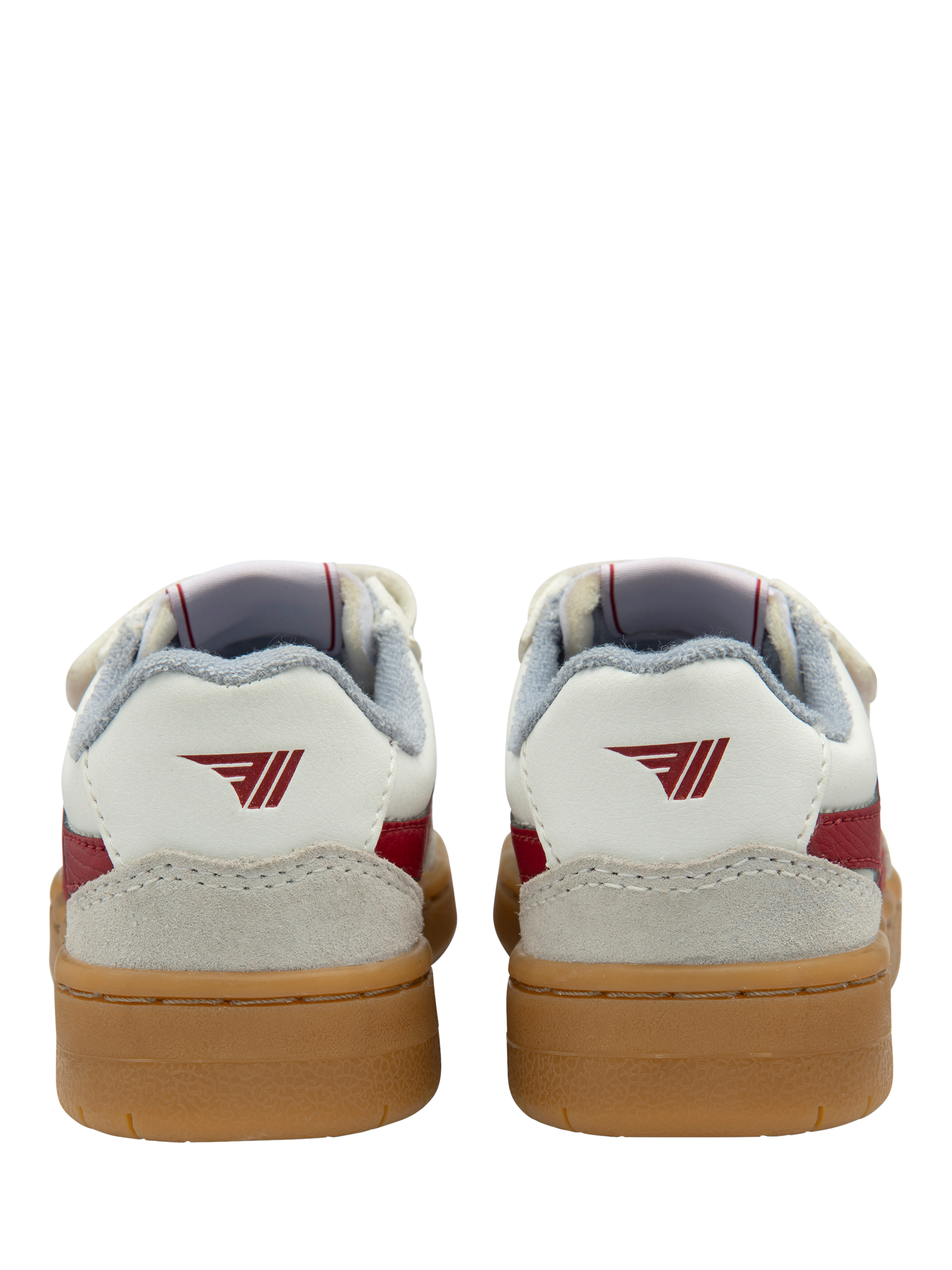 Product image 4 of 5, which shows Gola Kids' Eagle Strap Low Cut Trainers, White/Deep Red, 8 Jnr